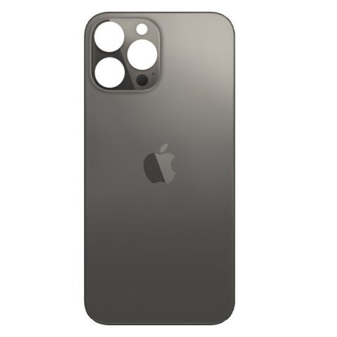 Задняя крышка (стекло) iPhone 13 Pro Max (с увеличенным вырезом) (Черный) (Premium)