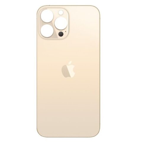 Задняя крышка (стекло) iPhone 13 Pro Max (с увеличенным вырезом) (Золотой) (Premium)