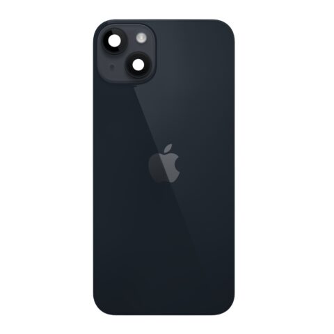 Задняя крышка (стекло) iPhone 15 Plus (в сборе со стеклом камеры + рамка + магниты MagSafe) (Черный) (Premium)