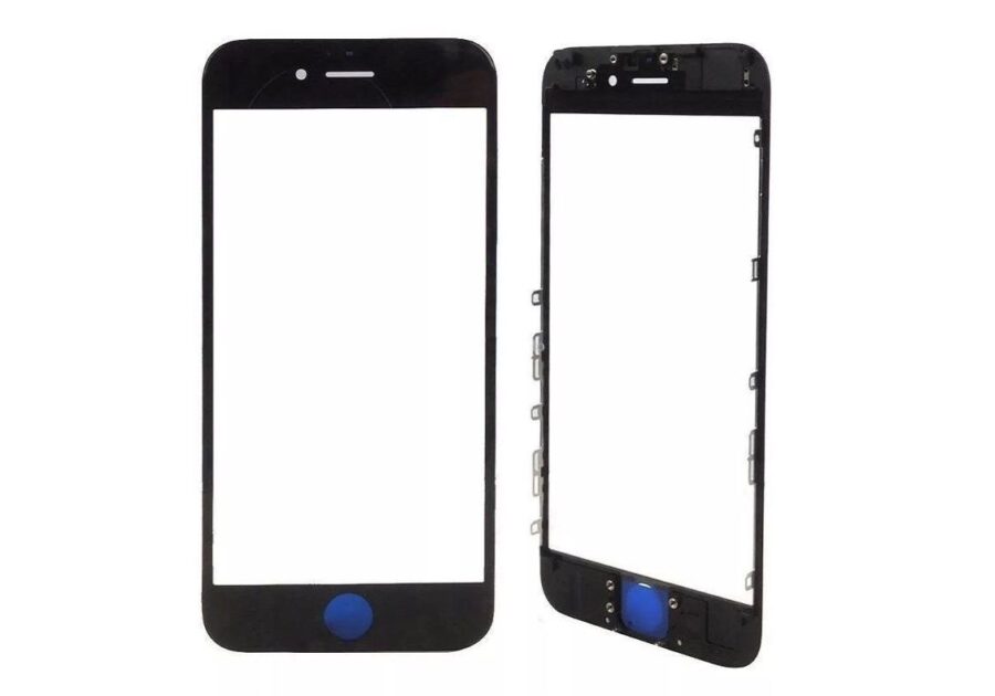 Стекло+рамка+oca для iPhone 8Plus (черный) оригинал