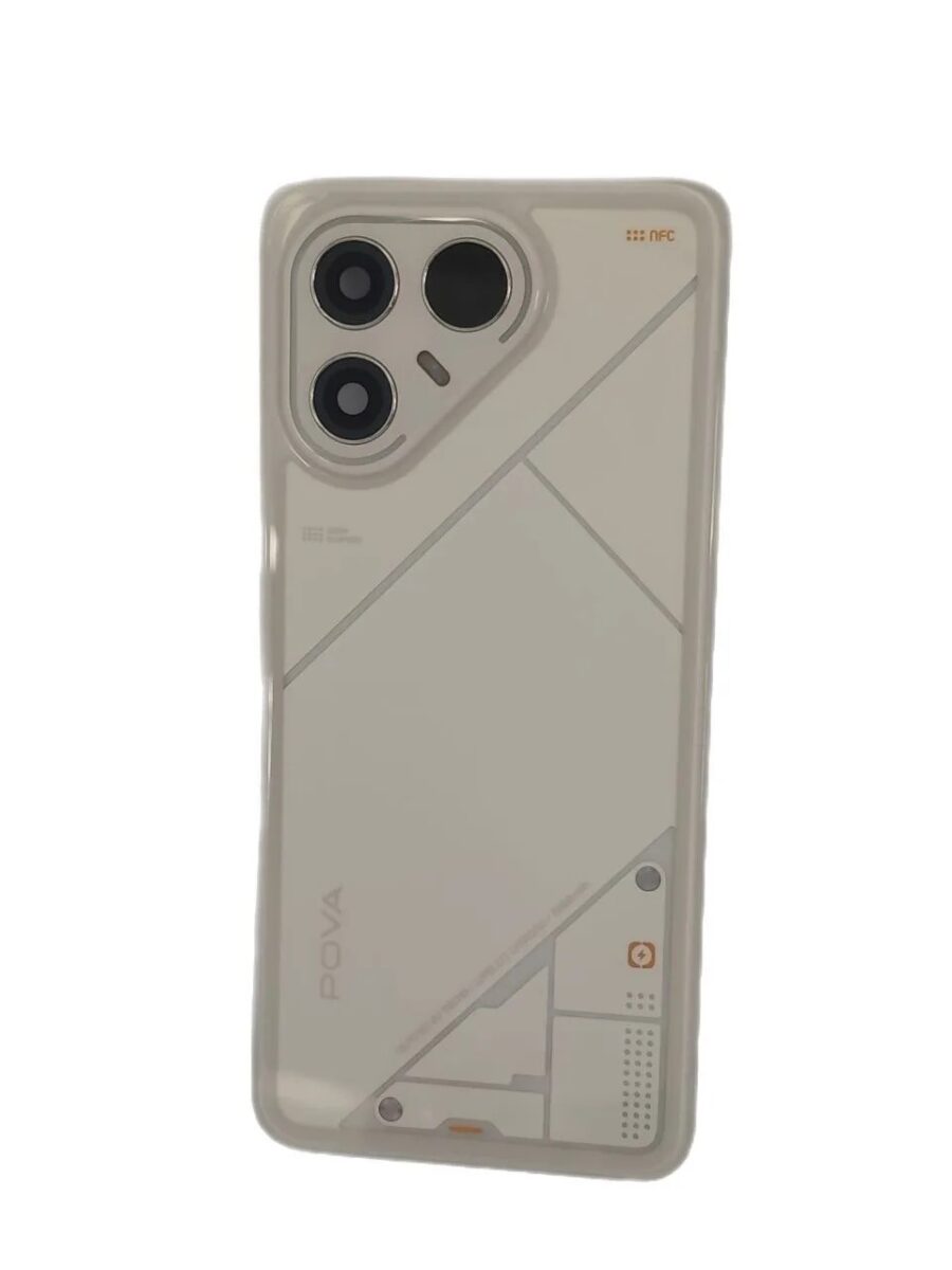 Задняя крышка Tecno Pova 7 Ultra 5G (LJ9) (в сборе со стеклом камеры) (серый) (100% ORIGINAL)