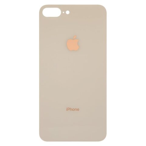 Задняя крышка (стекло) iPhone 8 Plus (с увеличенным вырезом) (Золотой) (Premium)