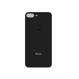 Стекло iPhone 8 Plus на заднюю панель в сборе с глазком камеры (Black) (Premium)