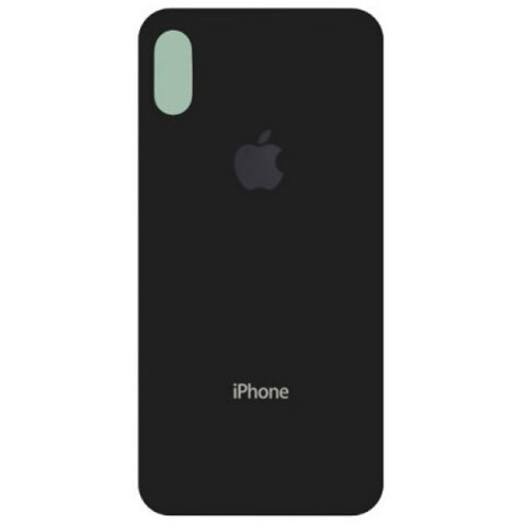 Стекло iPhone X на заднюю панель в сборе с глазком камеры (Серый космос) (Premium)