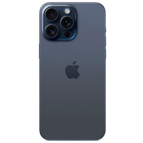 Задняя крышка (стекло) iPhone 15 Pro Max (в сборе со стеклом камеры + рамка + магниты MagSafe) (Синий) (Premium)