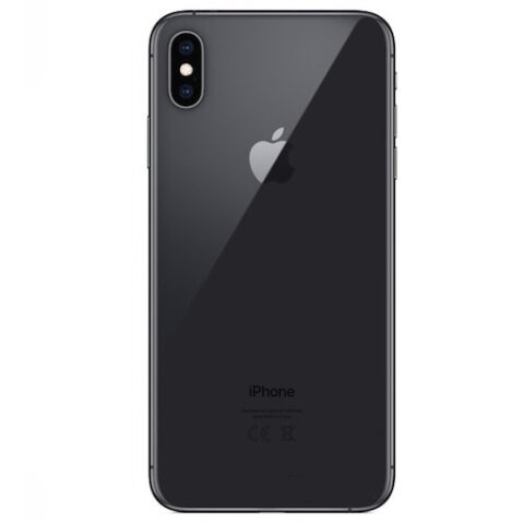 Задняя крышка (стекло) iPhone XS Max (с увеличенным вырезом) (Черный) (Premium)