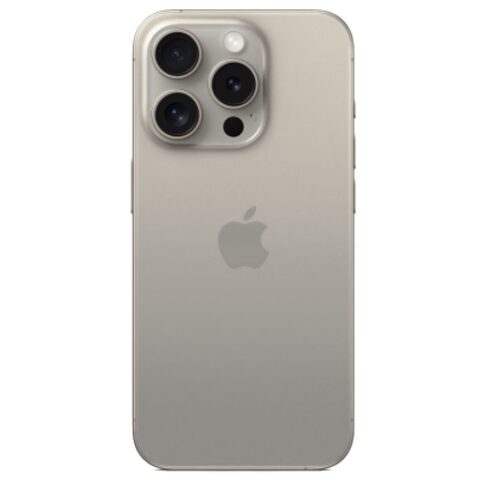 Задняя крышка (стекло) iPhone 15 Pro (в сборе со стеклом камеры + рамка + магниты MagSafe) (Натуральный титановый) (Premium)