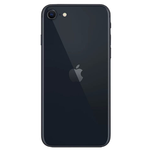 Стекло на заднюю крышку iPhone SE 2020 (с увеличенным вырезом) (Черный) (Premium)