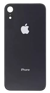 Задняя крышка (стекло) iPhone XR (с увеличенным вырезом) (Черный) (Premium)