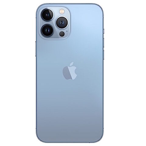 Задняя крышка (стекло) iPhone 13 Pro Max (с увеличенным вырезом) (Голубой) (Premium)